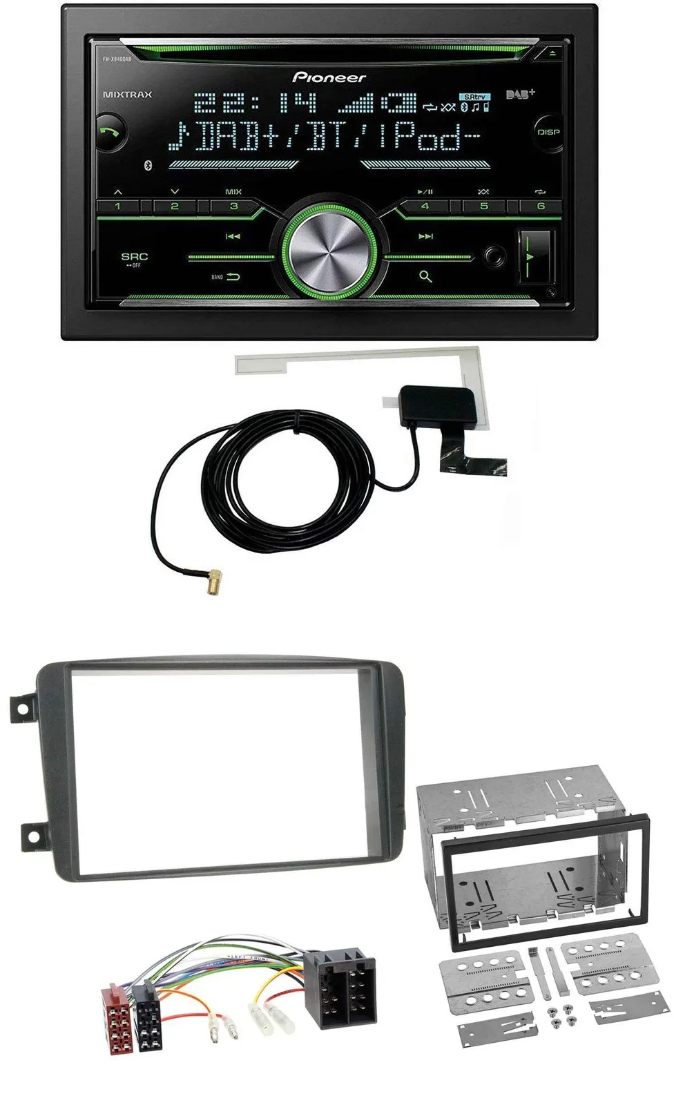 Pioneer CD USB MP3 Bluetooth 2DIN DAB Autoradio für Mercedes C-Klasse Vito CLK V