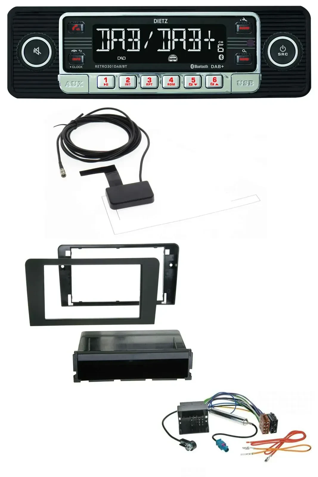 Автомагнитола Dietz DAB, Bluetooth, USB, MP3 для Audi A3 8P 2003–2012 Symphony Quadlock