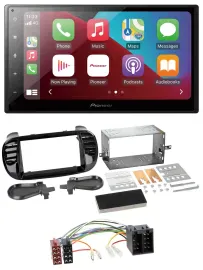 Pioneer USB MP3 DAB 2DIN Bluetooth Autoradio für Fiat 500 bis 2012 glänzend schw