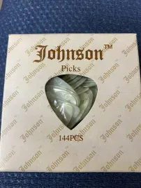 Box of 144 Johnson White Pearloid Heavy Gauge Celluloid Guitar Picks