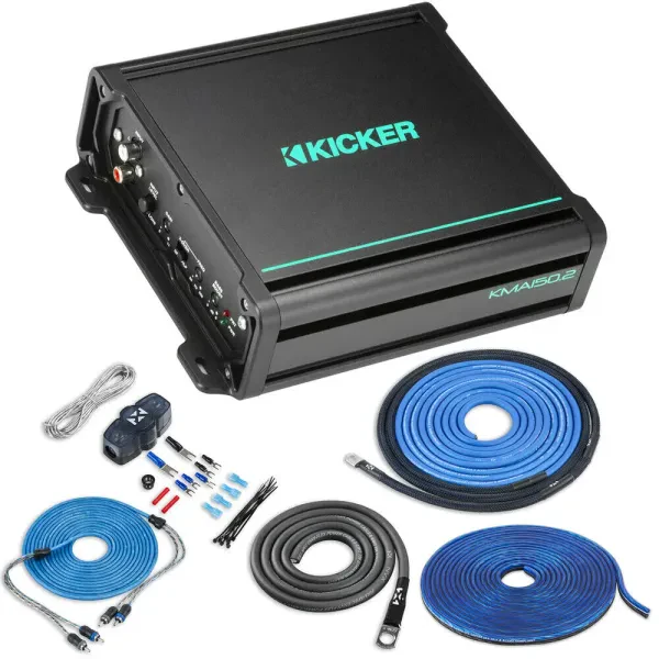 Kicker KMA150.2 KMA Series 2-Channel Marine Amplifier with Amp Kit