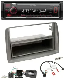 Kenwood Lenkrad Bluetooth USB DAB Autoradio für Fiat Panda 169 2007-2012 grau