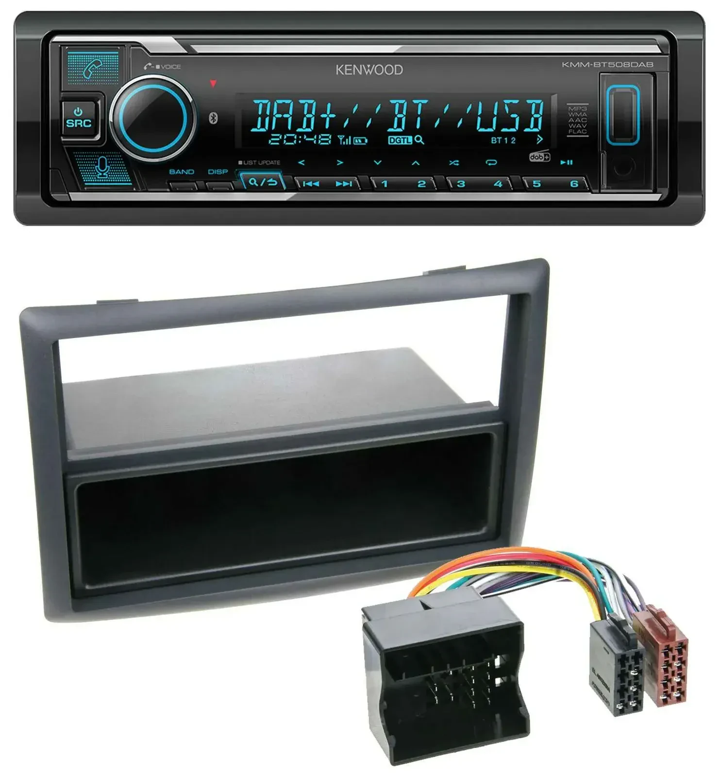 Автомагнитола для Renault Megane (2009–2010) Kenwood Bluetooth, MP3, DAB, USB
