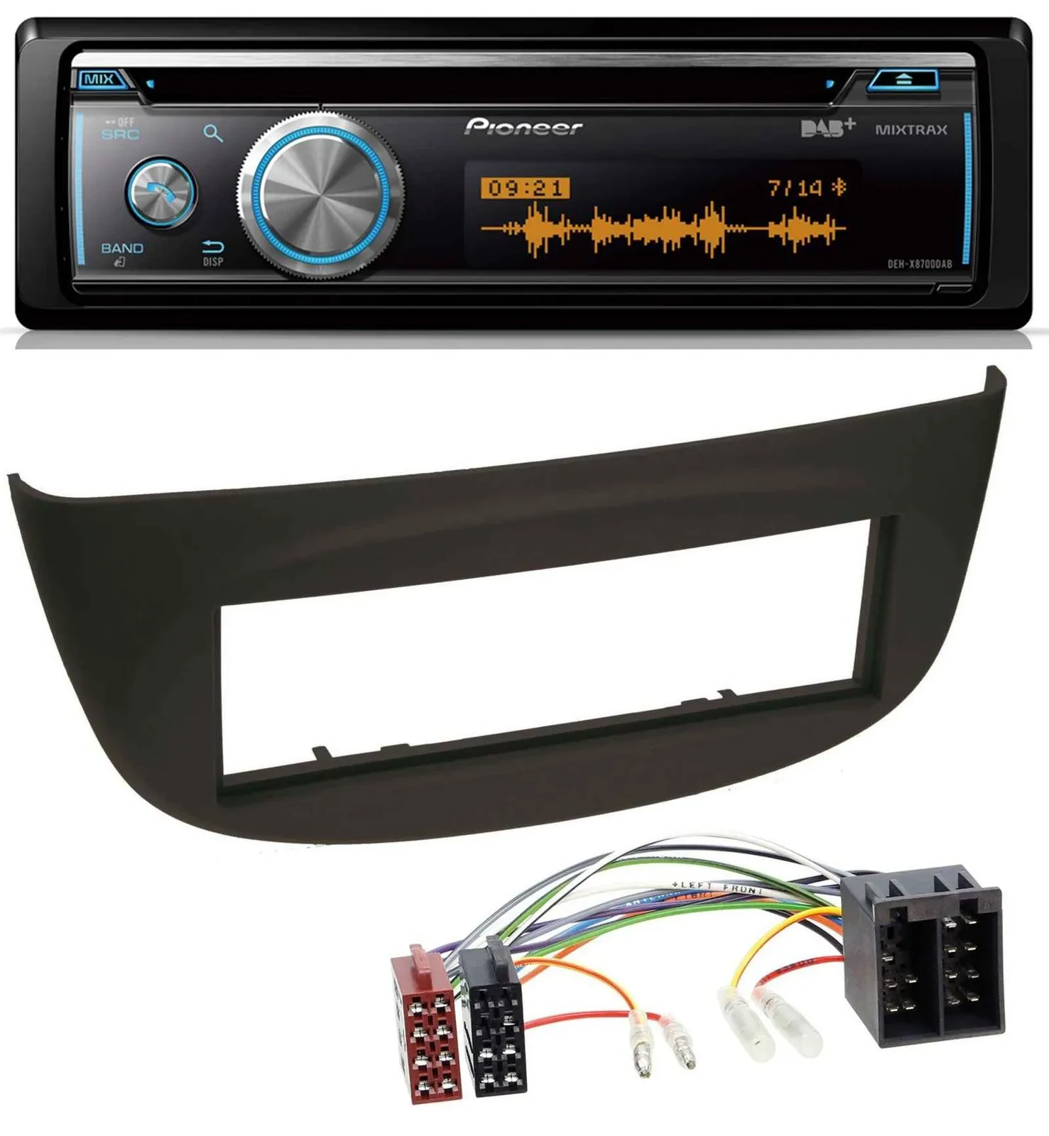 Pioneer MP3 DAB USB CD Bluetooth Autoradio für Renault Twingo (07-12) schwarz