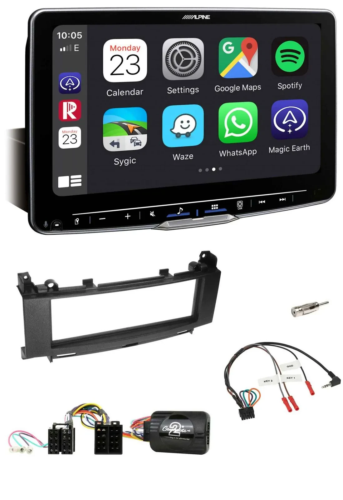 Alpine Bluetooth Lenkrad USB DAB Autoradio für Mercedes A-Klasse B-Klasse 2005-2