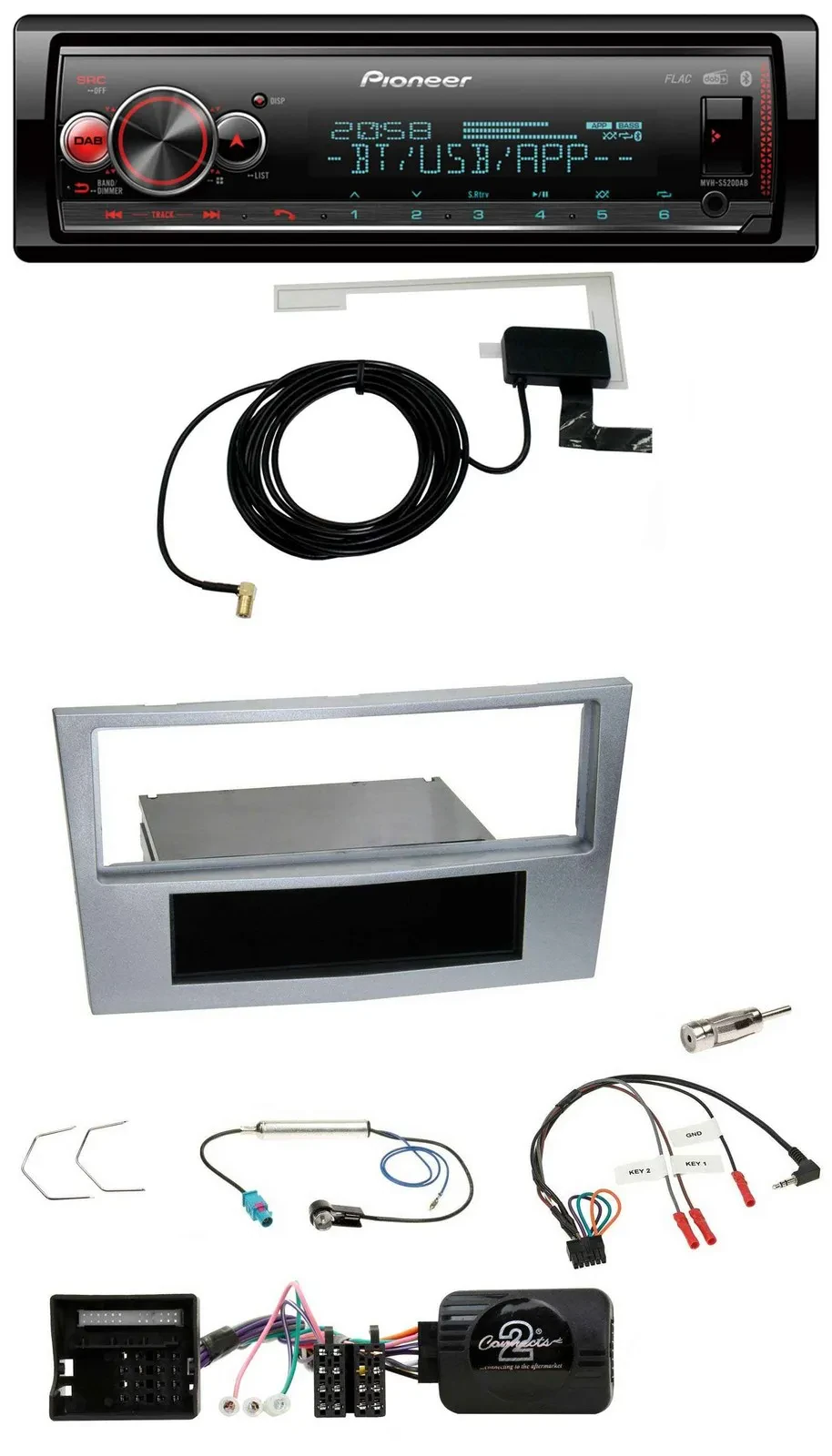 Pioneer Bluetooth DAB USB Lenkrad Autoradio für Opel Astra H Zafira B Corsa D ma