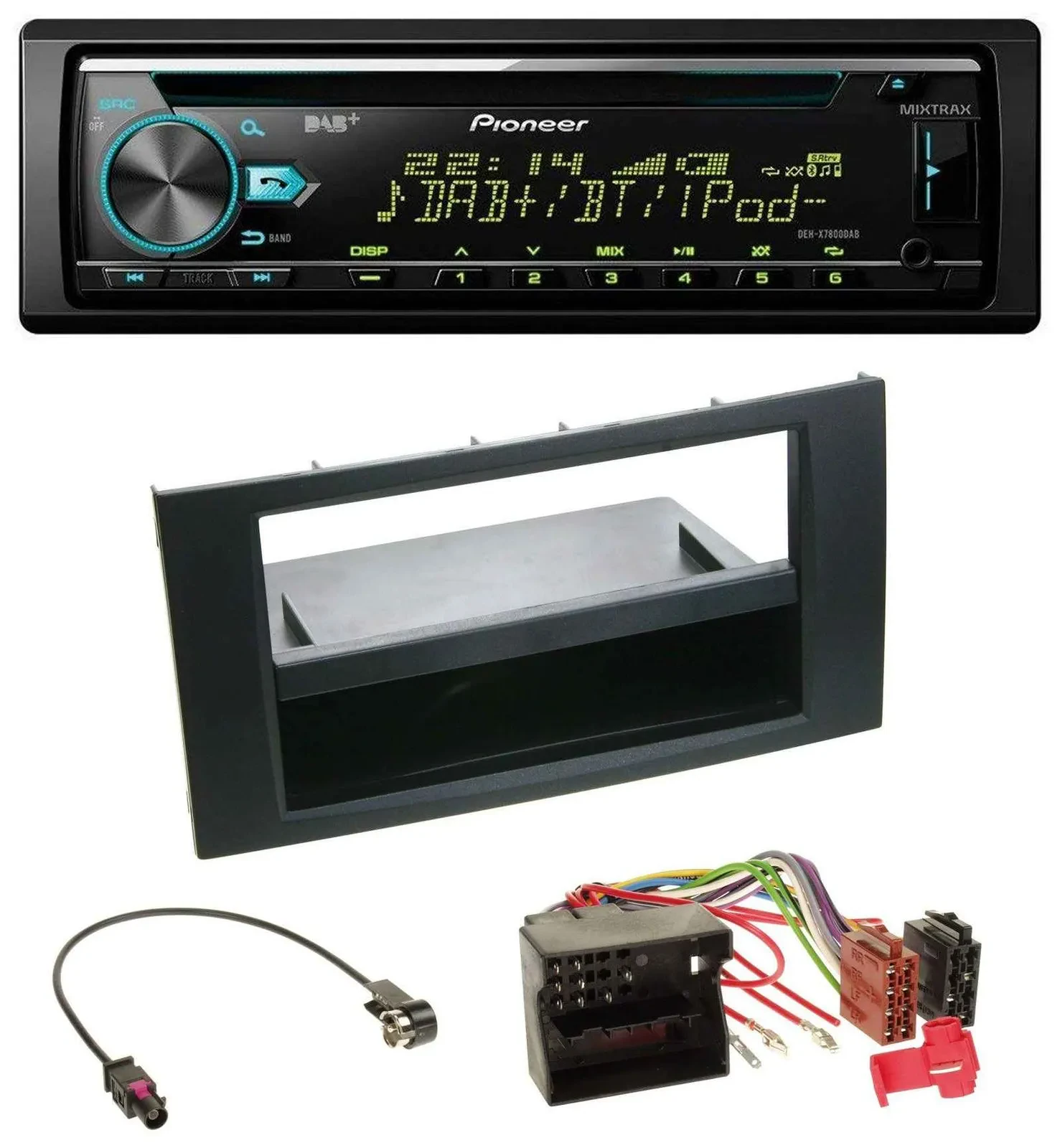 Автомагнитола Pioneer DAB MP3 CD USB Bluetooth для Ford Focus/Fiesta 2004–2008, черная
