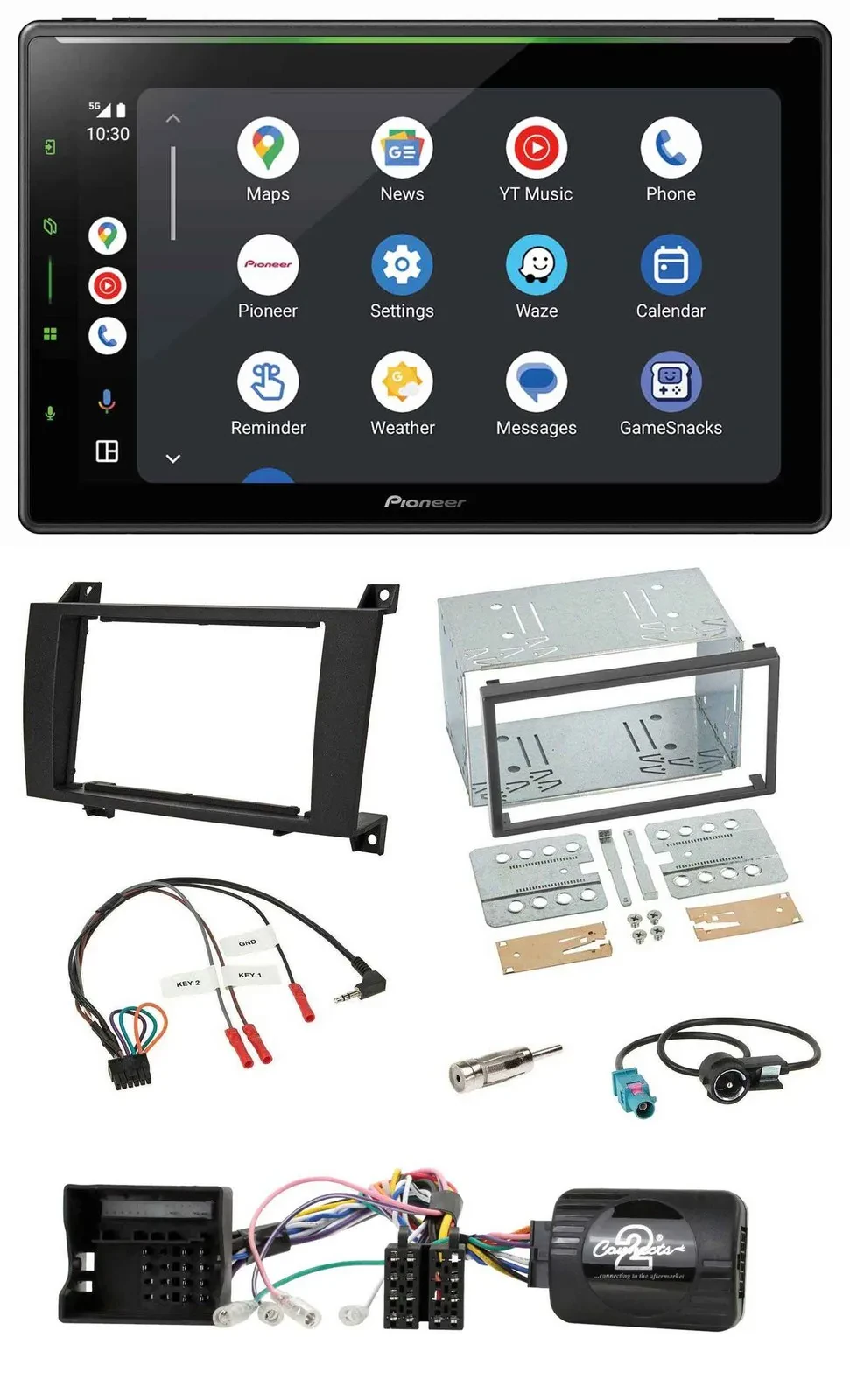 Pioneer 2DIN Lenkrad USB Bluetooth DAB Autoradio für Mercedes SLK R171 2004-2008