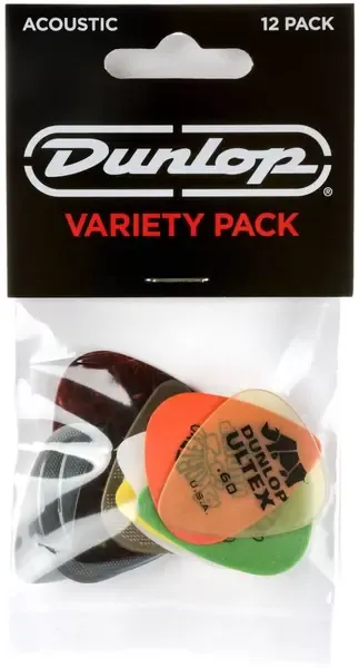 Набор медиаторов для акустической гитары Dunlop PVP112 Acoustic Pick Variety Pack, 12шт