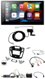 Pioneer Lenkrad USB Bluetooth DAB 2DIN Autoradio für Ford Focus 2014-2018