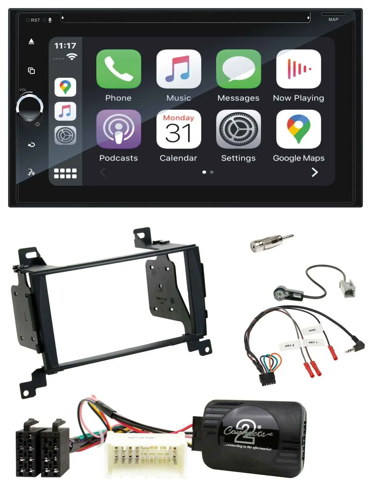 Blaupunkt 2DIN Bluetooth DAB USB DVD Lenkrad Autoradio für Hyundai Santa Fe 07-1