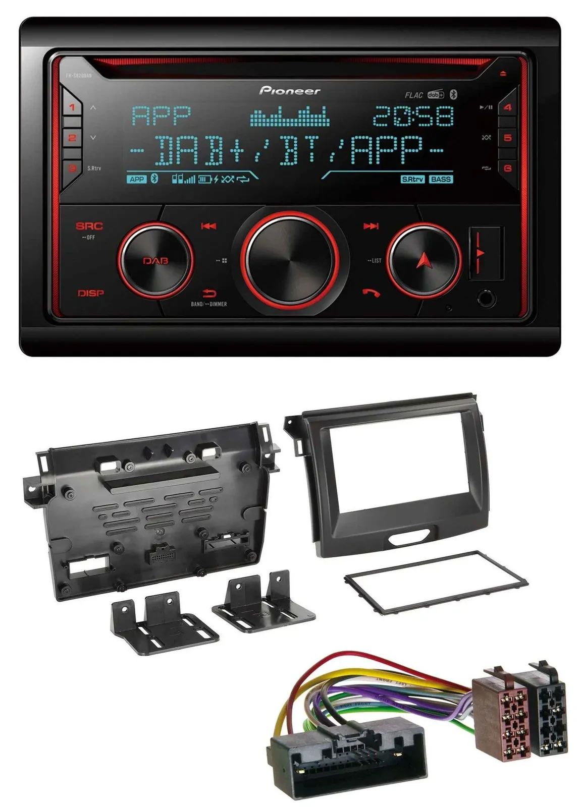 Pioneer 2DIN DAB MP3 Bluetooth USB CD Autoradio für Ford Ranger 2AB ab 04/2015