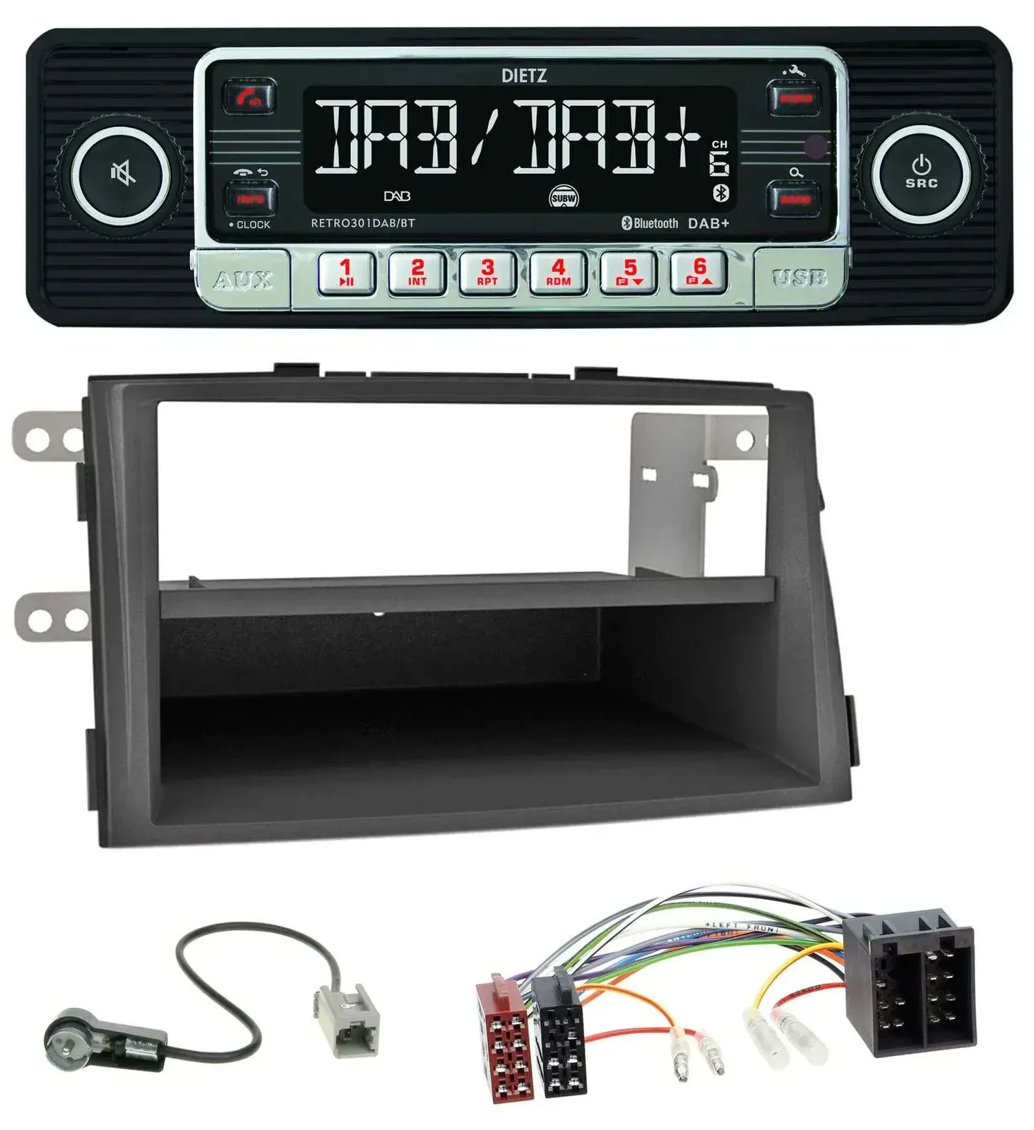 Dietz USB DAB MP3 Bluetooth Autoradio für Kia Sorento II (XM, 2009-2012)