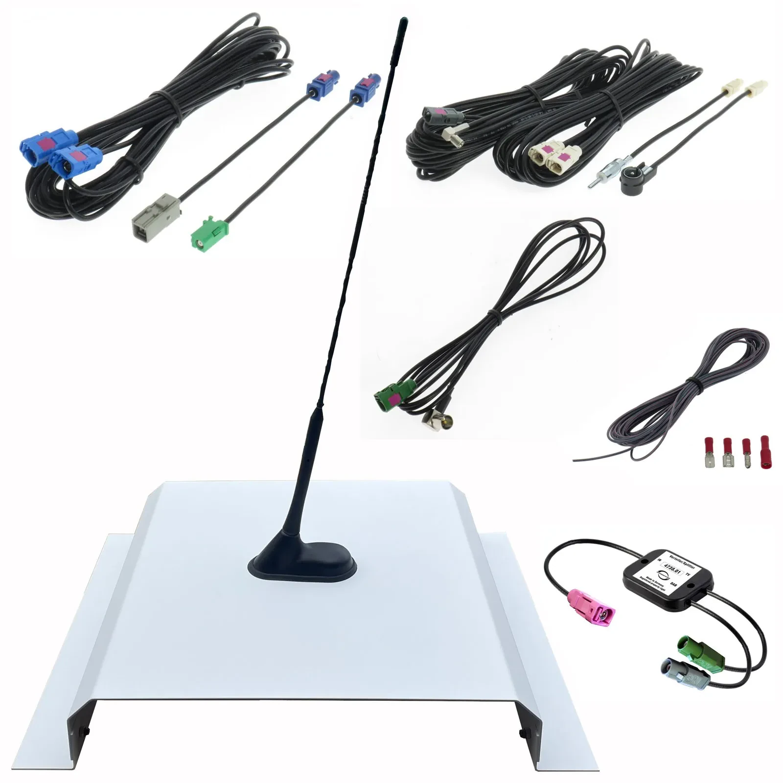 Dietz Antennenträger-Set A3 T4 UKW DAB+ GPS DVB-T2 43cm Stab 7,5m Kabel A3A3LT4L