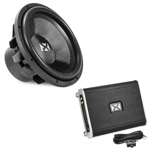NVX VAD17001 1700W Monoblock Amplifier with 15" Dual 2-ohm Subwoofer