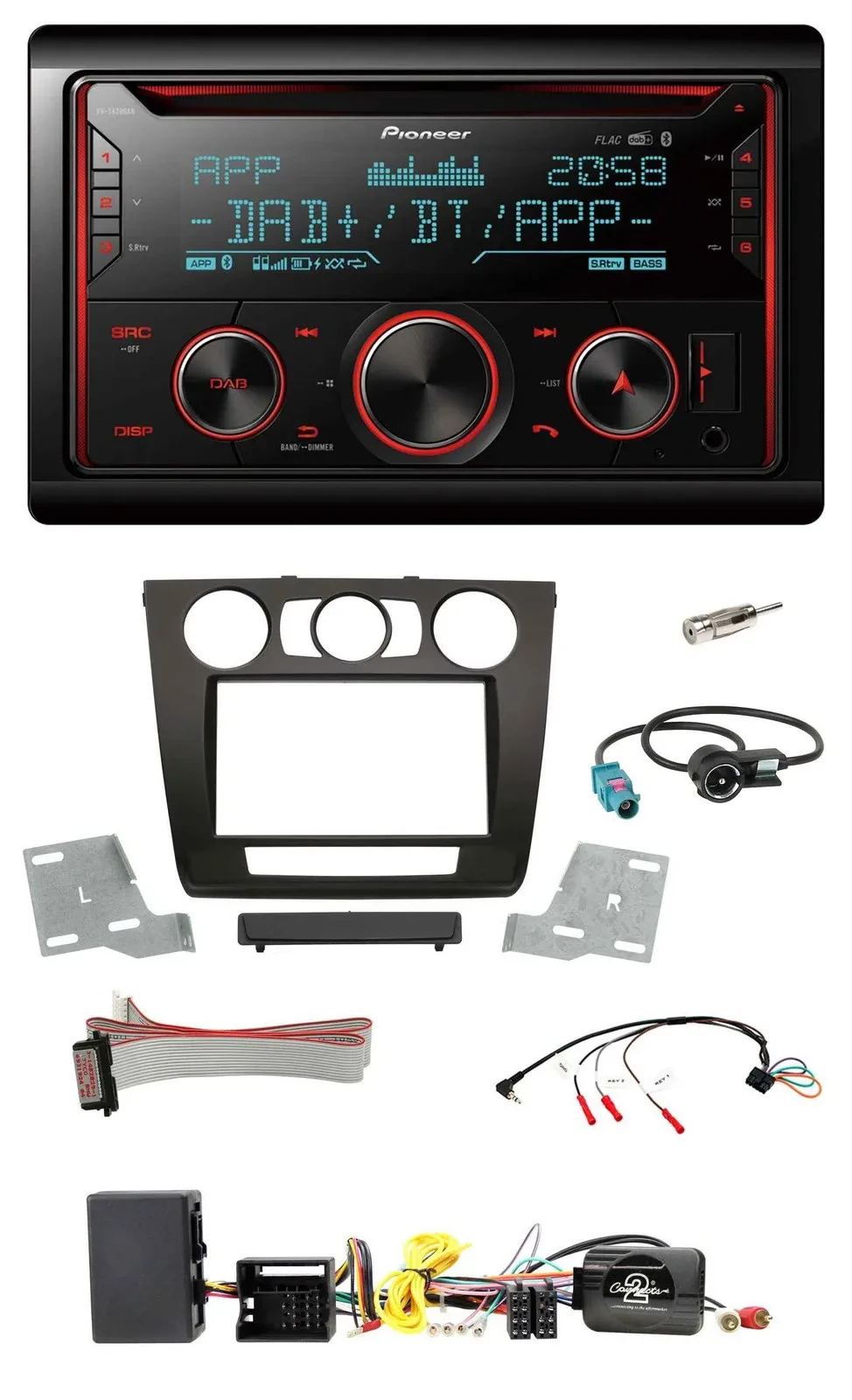 Pioneer 2DIN DAB Lenkrad Bluetooth USB CD Autoradio für BMW 1er Aktiv man. Klima