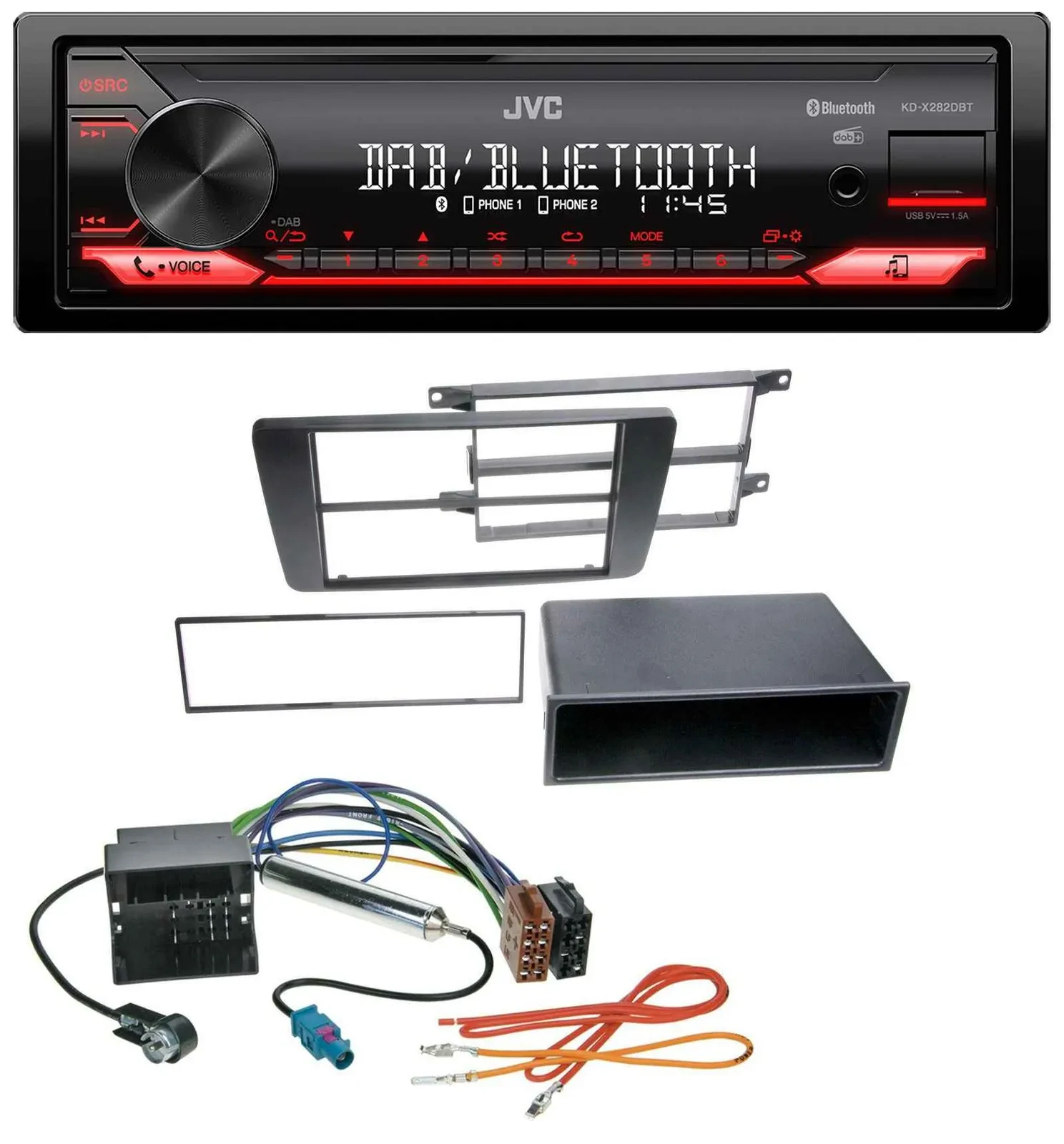 JVC Bluetooth USB DAB MP3 Autoradio für Skoda Octavia II 2004-2013 Yeti ab 2009