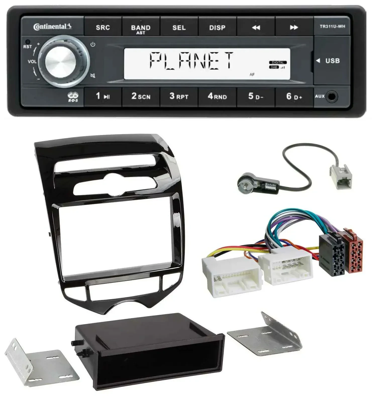 Continental USB MP3 AUX 1DIN Autoradio für Hyundai ix20 ab 10 autom. Klima