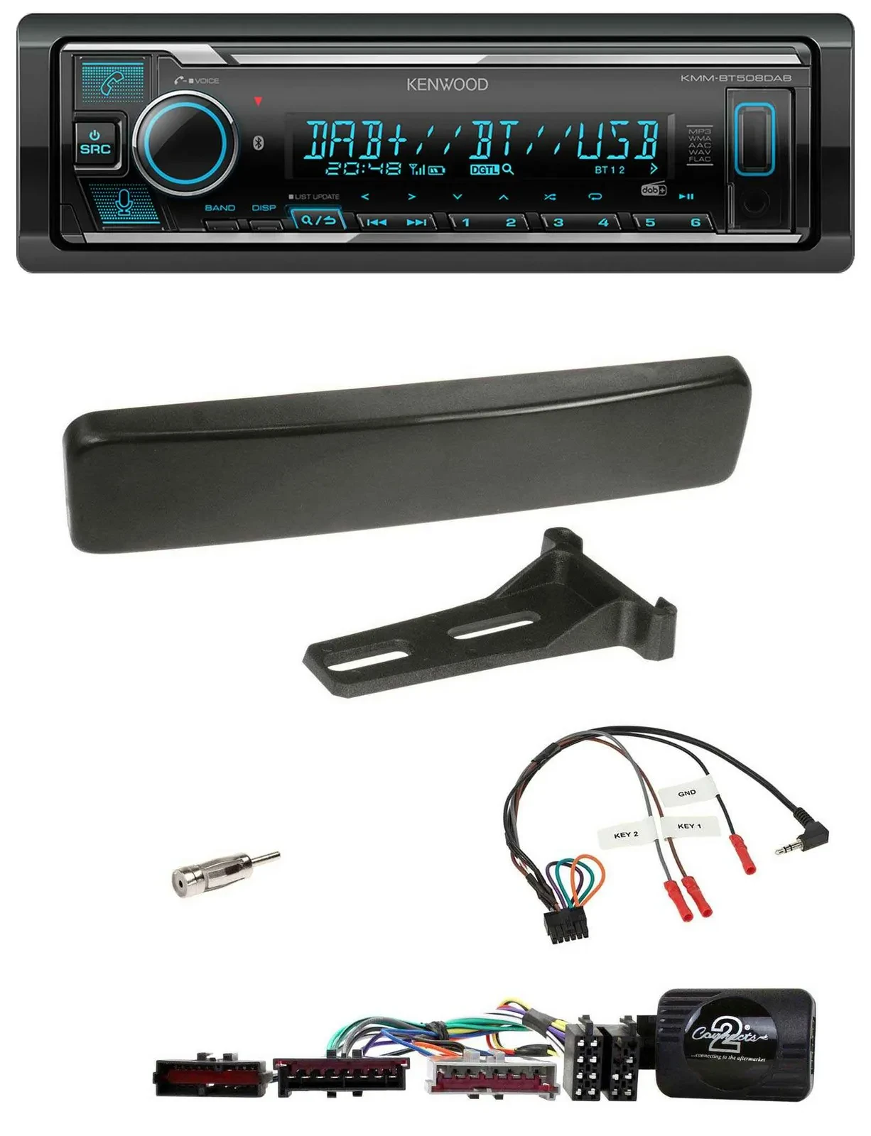 Kenwood Bluetooth Lenkrad DAB USB Autoradio für Ford Focus Mondeo schwarz