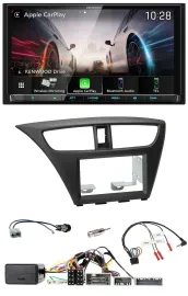 Kenwood Lenkrad 2DIN USB DAB Bluetooth Autoradio für Honda Civic ab 12 schwarz