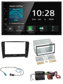 Kenwood Bluetooth MP3 DAB USB 2DIN Autoradio für Audi TT 06-14 Aktivsystem Quadl