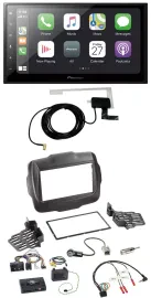 Pioneer USB Lenkrad 2DIN Bluetooth DAB Autoradio für Jeep Renegade ab 2015