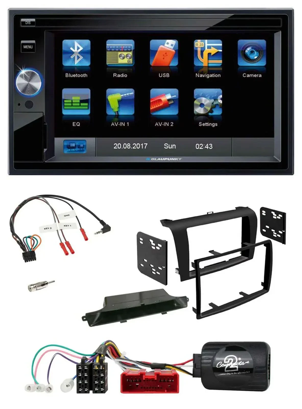 Blaupunkt Lenkrad USB Bluetooth TMC 2DIN Navigation für Mazda 3 2003-2009 schwar
