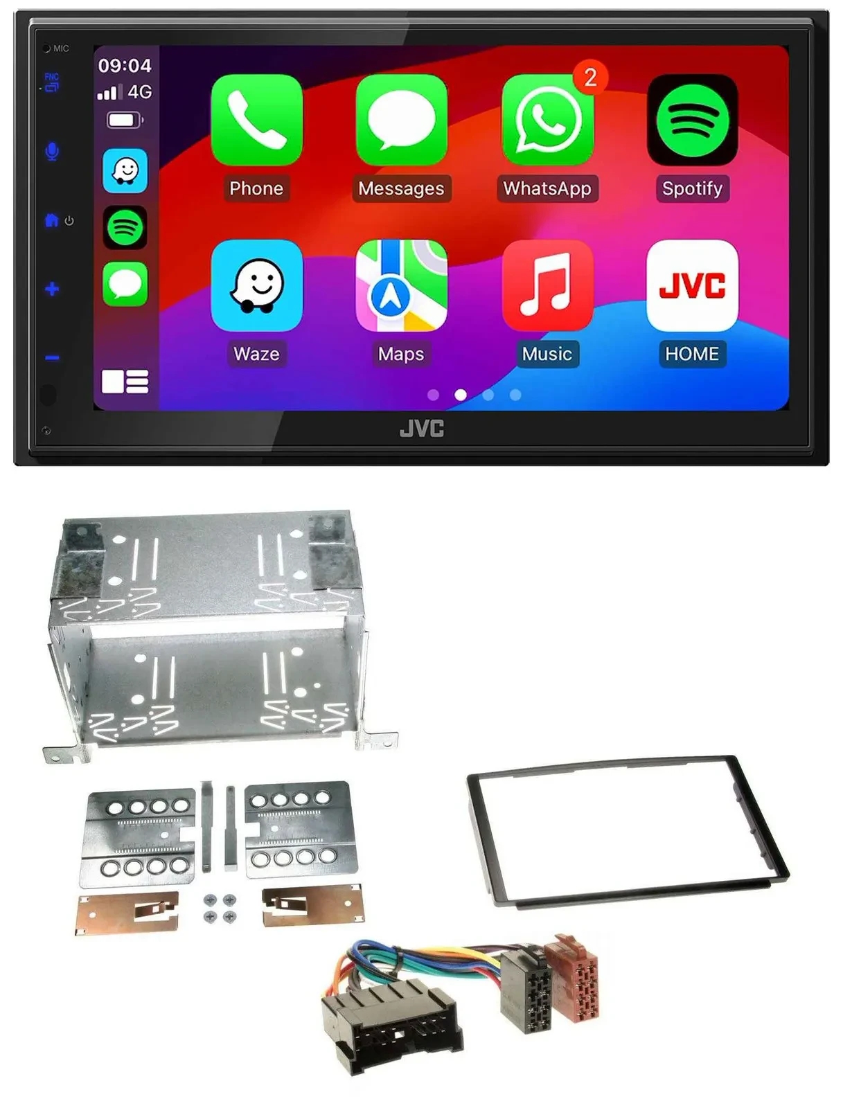 Автомагнитола JVC 2DIN, Bluetooth, USB, MP3, DAB, для Hyundai Santa Fe SM (2004–2006)