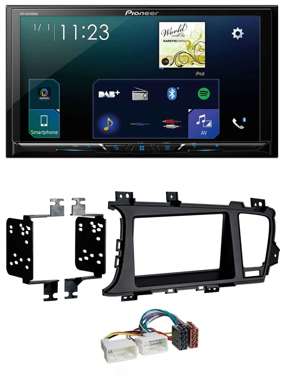 Автомагнитола для Kia Optima (с 2012) Pioneer 2DIN, Bluetooth, USB, DAB, MP3