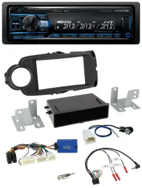 Alpine USB Bluetooth DAB Lenkrad Autoradio für Toyota Yaris ab 2014 schwarz 28-P