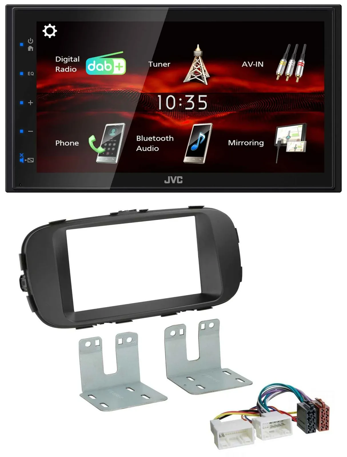 JVC USB Bluetooth MP3 DAB 2DIN Autoradio für Kia Soul ab 14 PS schwarz
