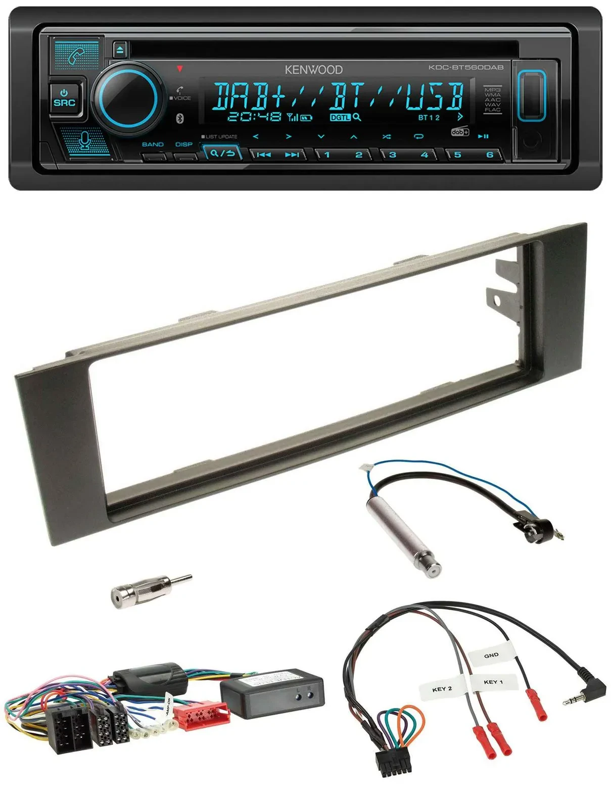 Kenwood Bluetooth DAB CD Lenkrad USB Autoradio für Audi A3 03-06 Teilsystemadapt