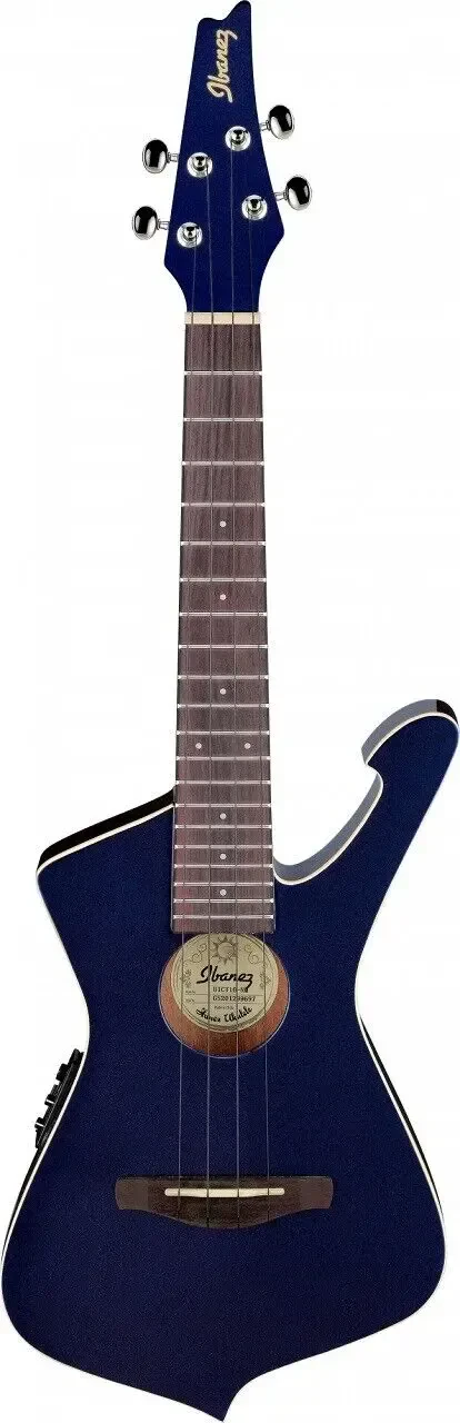 Укулеле Ibanez UICT10 Iceman Tenor Acoustic-Electric Ukulele Midnight Metallic с подключением