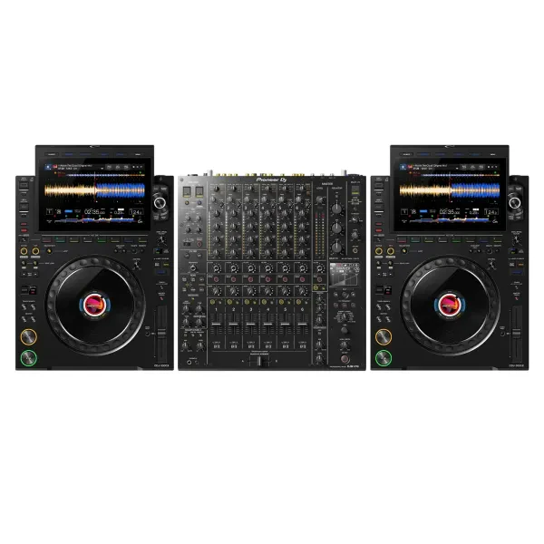 AlphaTheta CDJ-3000X Next-Gen Flagship Professional DJ Players w DJM-V10 Mixer