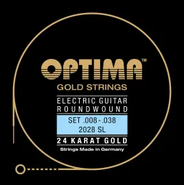 Струны для электрогитары Optima 2028.SL 24K Gold Strings Satz Roundwound Super Light 8-38