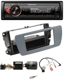 Автомагнитола Pioneer для Seat Ibiza, Bluetooth, USB, DAB, совместима с кнопками на руле, серый