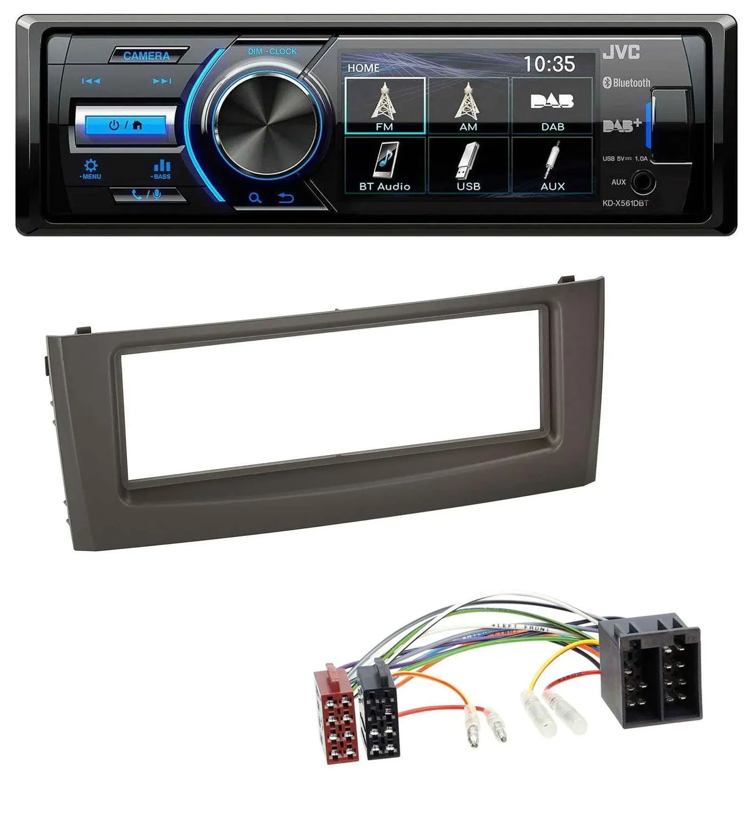 JVC Bluetooth MP3 USB DAB Autoradio für Fiat Grande Punto Punto ab 05 schwarz