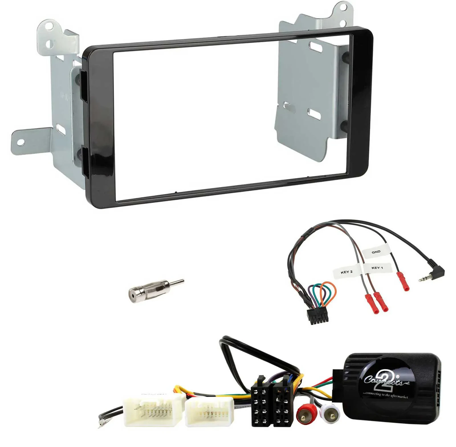 Einbauset Lenkradadapter Doppel DIN Autoradio für Mitsubishi L200 ab 10/2015