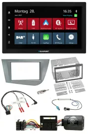 Blaupunkt Lenkrad Bluetooth DAB 2DIN USB Autoradio für Seat Leon 2005-2012 silbe