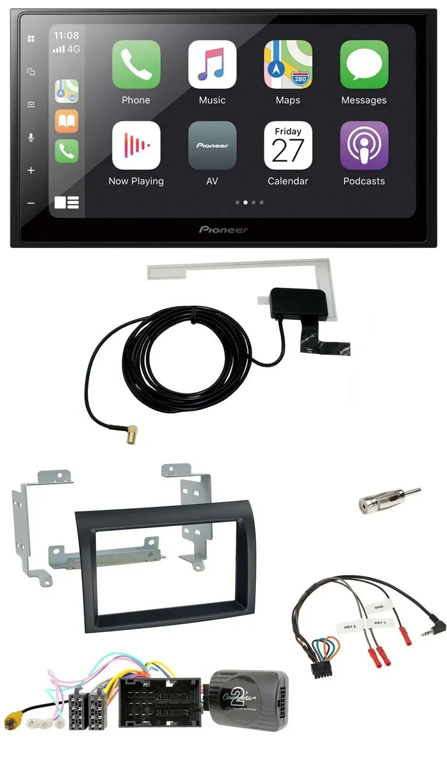 Автомагнитола Pioneer 2DIN USB Bluetooth DAB для Citroen Jumper (с 2014), черный