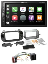 Pioneer USB MP3 DAB 2DIN Bluetooth Autoradio für Fiat 500 bis 2012 schwarz soft