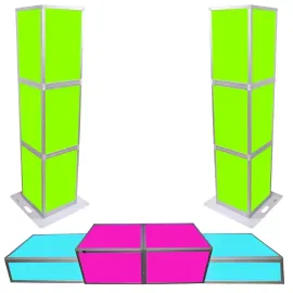 ProX XSA-PILLAR6FT Lumo DJ Stage 6' Columns Pair w Mini Stages Package