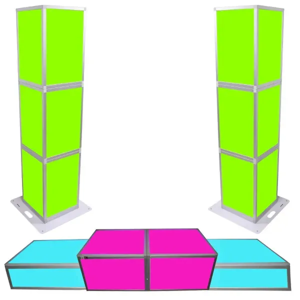 ProX XSA-PILLAR6FT Lumo DJ Stage 6' Columns Pair w Mini Stages Package