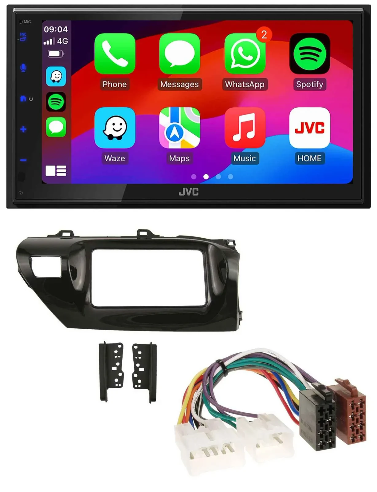 Автомагнитола для Toyota Hilux (2015–2020) JVC 2DIN, Bluetooth, USB, MP3, DAB