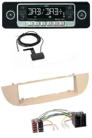 Dietz DAB Bluetooth USB MP3 Autoradio für Fiat 500 ab 2007 perlgrau beige
