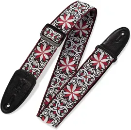 Ремень для гитары Levy's M8HT-12 Hootenanny Jacquard Poly Red White