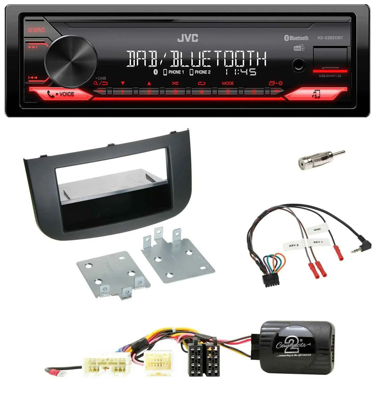 JVC Bluetooth USB DAB Lenkrad Autoradio für Mitsubishi Colt Z3B/Z3V/Z30/Z30G 08-