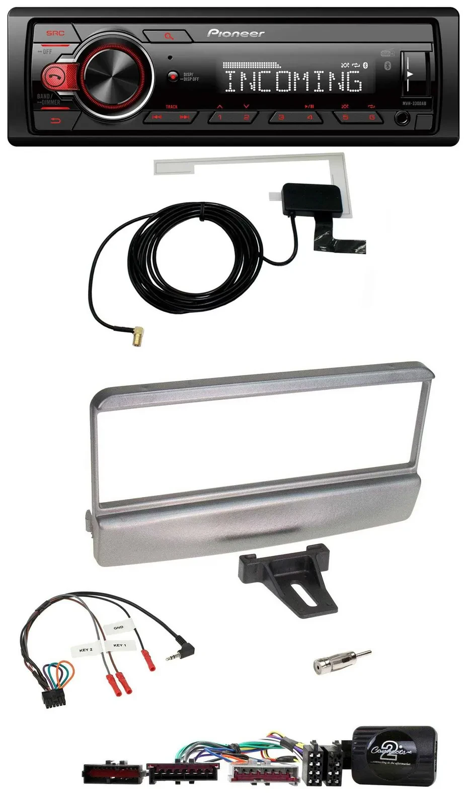 Pioneer MP3 Lenkrad CD DAB USB Autoradio für Ford Mondeo 2000-2002 silber