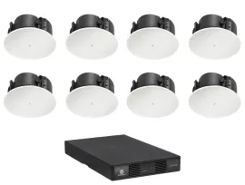 (8) JBL Control 424LP 4" Low Profile 70v Commercial Ceiling Speakers+Crown Amp