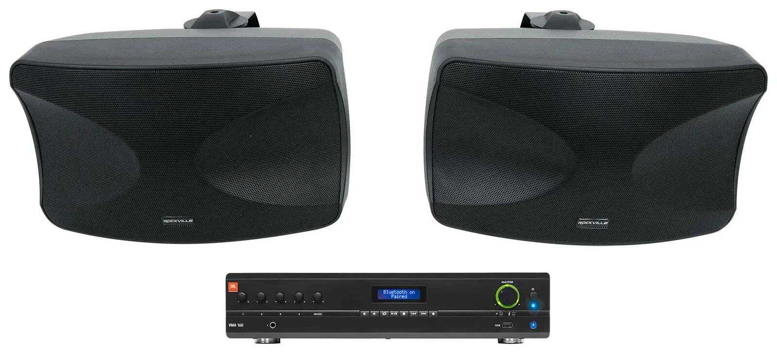 Настенная акустика JBL WET-44 PRO Black с усилителем (пара)